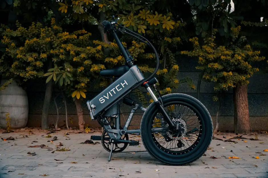 A foldable electric bike with a person riding it, demonstrating the portability and convenience of the bike.